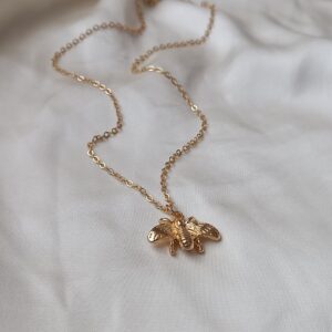 Gold Bee Pendant Necklace