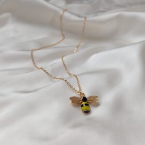 Gold Bee Pendant Necklace