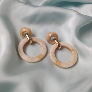 Marble Effect Hoop Drop Earrings