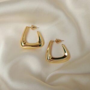 Gold Sculpted Hoop Earrings
