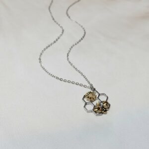 Bee Honeycomb Pendant Necklace