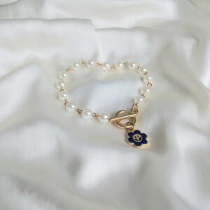 Pearl Flower Charm Bracelet
