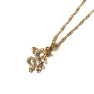 Gold Plated Dragon Necklace - Medallion, Jewellery, Accessories, Pendant Necklace, Drop Necklace, Charm Necklace,Dragon Charm Necklace