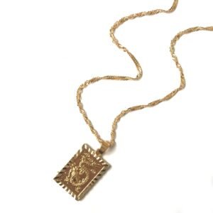 Gold Plated Dragon Necklace - Medallion, Jewellery, Accessories, Pendant Necklace, Drop Necklace, Charm Necklace,Dragon Charm Necklace