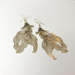 Gold Koi Fish Drop Earrings