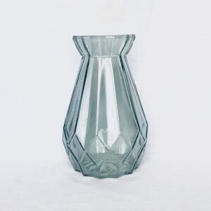 Mini Diamond Black Glass Vase - Decorative Bottle, Vintage Style, Art Deco Style, Gift,Glassware,Flower Arranging,Homeware,Flowers,Geometric