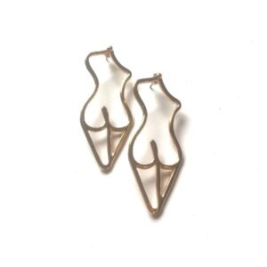 Gold Abstract Body Outline Drop Earrings