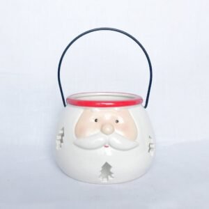 Ceramic Santa Lantern - Xmas Decoration, Christmas Decorations, Rustic Decor, Santa Claus Decor, Christmas Decor, Rustic Santa Claus Lantern