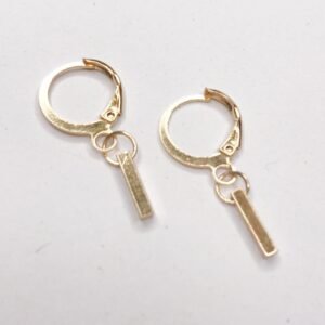 Gold Bar Hoop Earrings