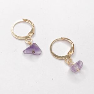 Purple & Gold Hoop Earrings