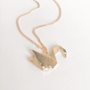 Gold Plated Origami Swan Necklace - Cat Charm,Jewellery,Accessories,Pendant Necklace,Drop Necklace,Charm Necklace,Origami Charm Necklace