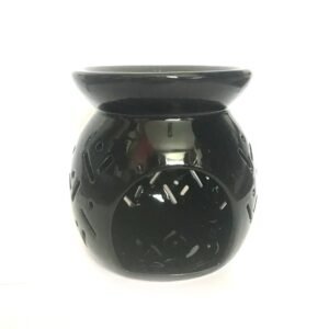 Black Ceramic Oil Burner -  Wax Melt Burner, Home Decor, Home Living, Candle Warmers, Wax Warmer, Homeware, Essential Oils,Calming