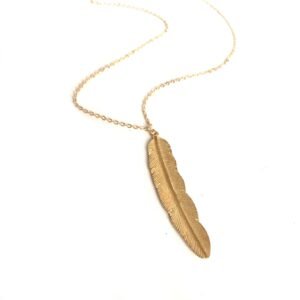 Gold Plated Feather Necklace - Feather Charm, Jewellery, Accessories, Pendant Necklace, Drop Necklace, Charm Necklace,Feather Charm Necklace