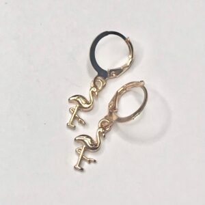 Gold Flamingo Drop Earrings
