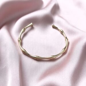 Gold Plated Bamboo Bangle Bracelet - Gold Jewellery, Accessories, Gold Bangle, Bangle Jewellery,Minimal Bangle Bracelet,Gift For Her