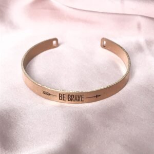 Gold Motivation Bangle Bracelet - Gold Jewellery, Accessories, Gold Bangle, Gift For Her, Motivation Jewellery, Be Brave Motivation