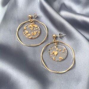 Textured Gold Double Hoop Earrings
