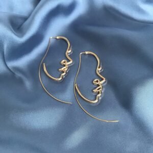 Wire Face Outline Earrings