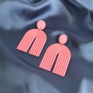 Pink Rainbow Arch Drop Earrings