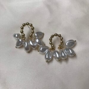 Faux Pearl Hoop Earrings
