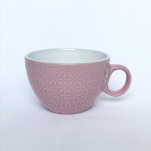 Large Pink Patterned Tea Cup - Coffee Cup, Gifts For Her, Herbal Tea Cup, Baby Pink Mug, Pink & White, Girly Mug, Cute Tea Cup,Baby Pink Cup