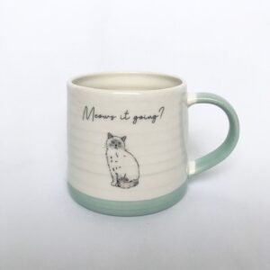 Blue Striped Cat Mug - Blue Mug, Coffee Cup, Gifts For Her, Herbal Tea Cup, Ridgid Mug, Slogan Mug, Funny Cat Mug, Cat Lover Gift Mug