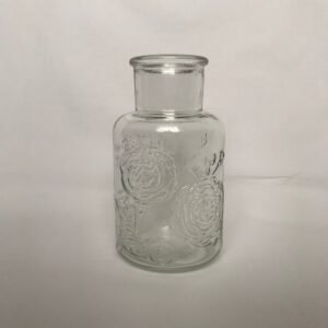 Botanical Clear Glass Vase - Clear Flower Vase,Decorative Bottle,Vintage Style,Art Deco Style,Glassware,Flower Arranging,Homeware,Flowers