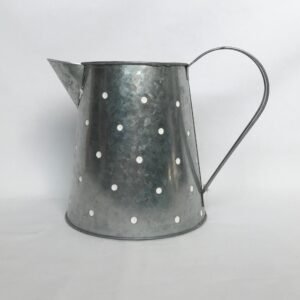 Metal Jug - Rustic Jug, White Spots, Spotted, Metal Jug, Decorative Jug, Homeware, Rustic Home Decor, Rustic Vase, Shabby Chic Decor
