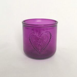 Recycled Pink Heart Glass Tumbler - Recycled Glass, Summer Glasses, Heart Glasses,Summer Glassware,Gifts For Her,Colourful Glassware