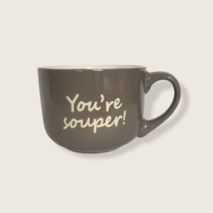 Large Grey Soup Mug - Soup Mug, Coffee Cup, Gifts For Her, Herbal Tea Cup, Slogan Mug, Cute Tea Cup, Large Soup Mug