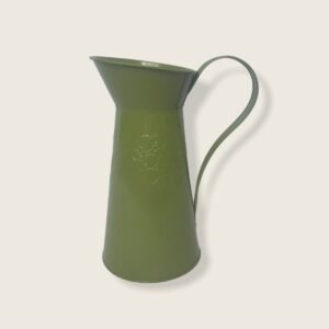 Metal Green Flower Jug - Botanical Jug, Light Green Vase, Metal Jug, Flower Arranging, Decorative Jug, Homeware, Flowers,Home Decor
