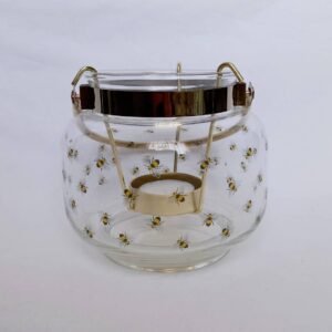 Bumble Bee Glass Lantern - Decorative Lantern, Cute Glass, Art Deco Style, Gifts For Her, Glassware, Homeware, Gold Lantern, Botanical Bee