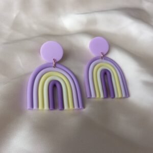 Purple & Yellow Rainbow Drop Earrings