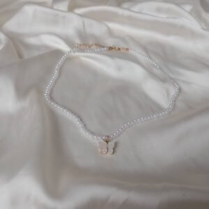 Butterfly Faux Pearl Necklace - Pearl Jewellery, Accessories, Classic Necklace,Bead Necklace,Classy Necklace,Cute Necklace,Fashion Jewellery