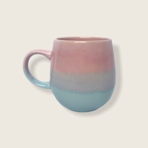 Large Pink and blue Striped Mug - Coffee Cup, Gifts For Her, Herbal Tea Cup, Baby Pink Mug, Blue Mug, Stripy Mug, Stripes, Pink Girly Mug