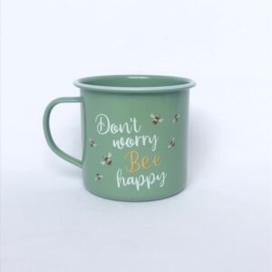 Green Bumble Bee Tin Mug - Green Mug, Bee Mug, Coffee Cup, Gifts For Her, Camping Mug, Motivational Mug, Positive Mug, Bee Design Mug
