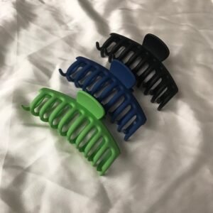 3 Hair Clamps - Hair Clip, Blue Hair Accessories, Black Hair Claw, Neon Green Hair Claw, Fashion Acessories, Minimalistic Hair Clips