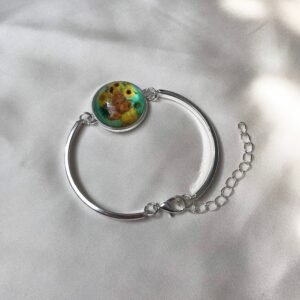 Sunflower Charm Bracelet -  Famous Painting Bracelet, Sunflower Jewellery, Vincent Van Gogh, Charm Jewellery, Accessories, Art Lover Gift