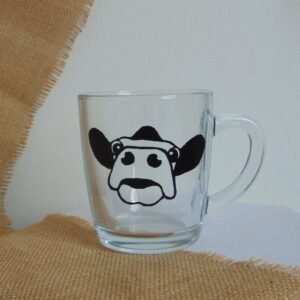 Cow Design Glass Mug - Cow Mug, Cow Gift, Cow Lover, Countryside Mug, Farm Mug, Countryside Lover Gift, Outdoors Lover Gift, Cute Mug Gift