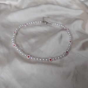 Love Heart Faux Pearl Necklace - Pearl Jewellery, Accessories,Classic Necklace,Bead Necklace,Classy Necklace,Cute Necklace,Fashion Jewellery