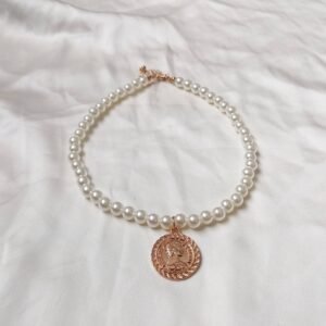 Faux Pearl Coin Necklace - Pearl Jewellery, Accessories, Classic Necklace, Bead Necklace, Classy Necklace, Cute Necklace, Fashion Jewellery