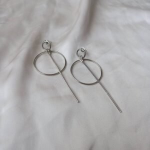 Silver Circle Drop Earrings