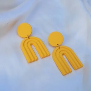 Orange Arch Drop Earrings