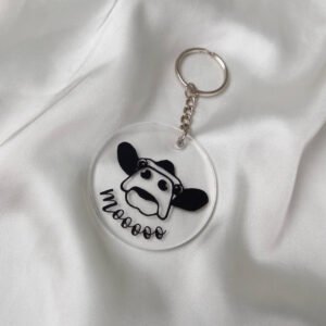 Cow Design Clear Keychain - Cow Keyring, Cow Gift, Cow Lover, Countryside Lover Gift, Outdoors Lover Gift, Cute Keychain Gift, Cute Keyring