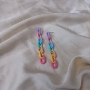Rainbow Chain Drop Earrings
