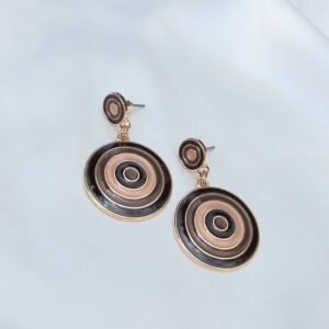 Retro Brown Circle Drop Earrings