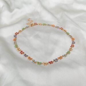 Gold Butterfly Choker Necklace - Gold Choker Necklace, Colourful Butterfly Charm Necklace, Choker Necklace In The UK, Jewellery In The UK