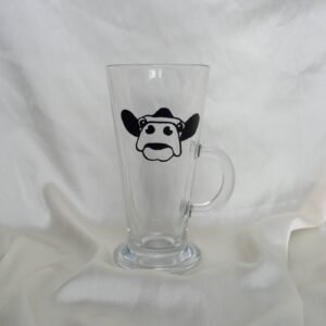 Cow Design Glass Mug - Cow Mug,Cow Gift,Cow Lover,Countryside Mug, Farm Mug,Countryside Lover Gift,Outdoors Lover Gift,Cute Mug Gift
