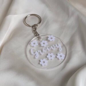 Groovy Retro Flower Keychain -  70's Style Design,Vintage Style Keychain,Retro Keychain,Funky Keychain,Keyring In The UK, Groovy Keychain