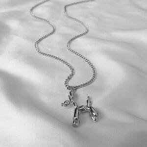 Silver Balloon Dog Chain Necklace - Silver Necklaces In The UK, Dog Necklcae, Dog Jewellery In The UK, Dog Lover Gift, Dog Lover Jewellery